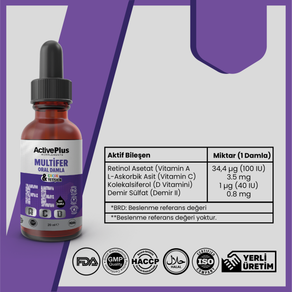 Multifer Oral Damla (Demir - A, C, D Vitamini)