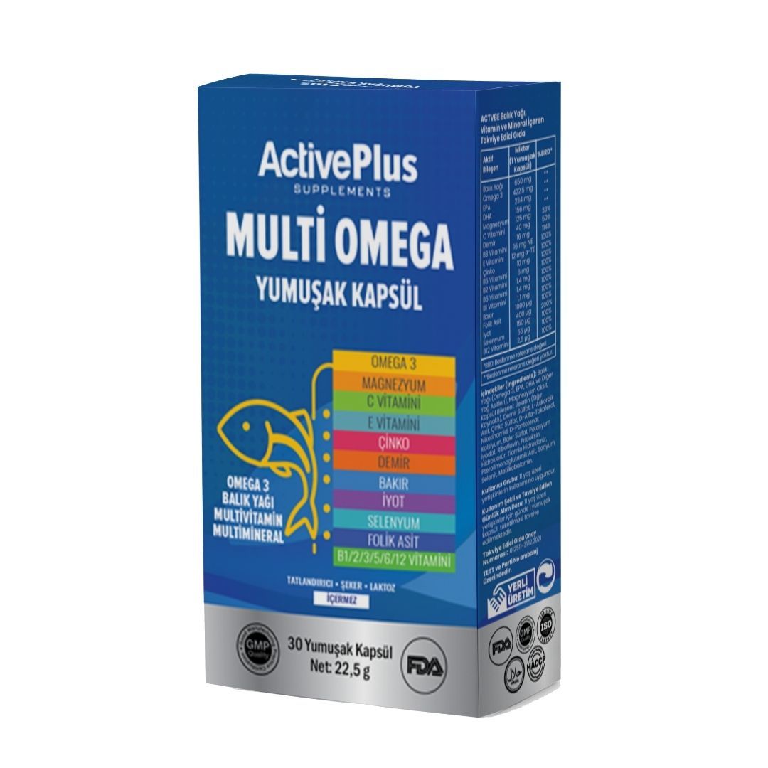 Multi Omega Softgel Kapsül - Omega-3 & Vitaminler & Mineraller