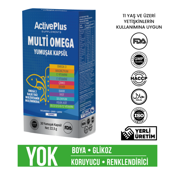 Multi Omega Softgel Kapsül - Omega-3 & Vitaminler & Mineraller