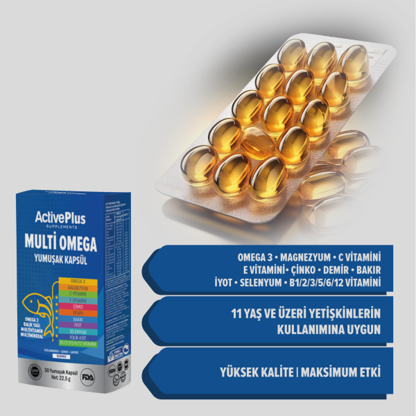 Multi Omega Softgel Kapsül - Omega-3 & Vitaminler & Mineraller