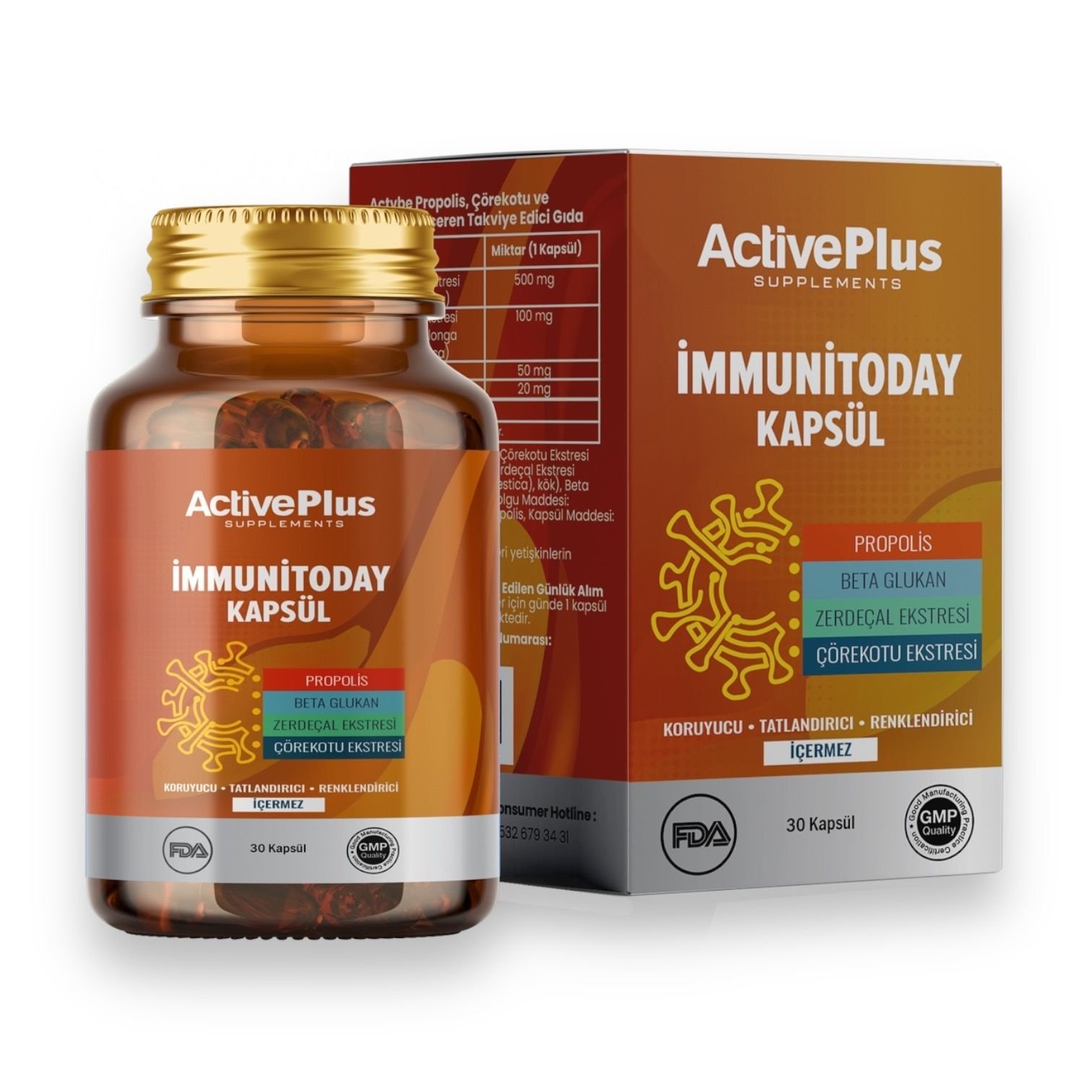 İmmunitoday Kapsül / Propolis - Çörekotu - Zerdeçal - Beta Glukan