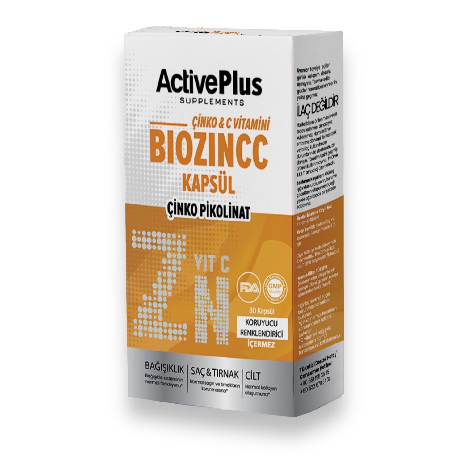 Biozincc Kapsül (Çinko & C Vitamini )