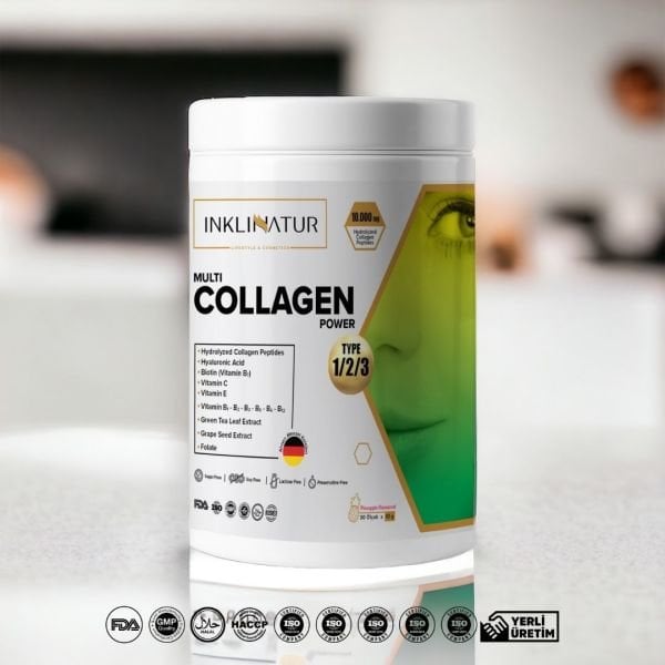 Multi Collagen Power Kova - Tip 1-2-3 Kolajen & Vitamin & Mineral & Bitkisel Ekstrat