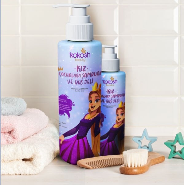 Kız Çocuklar İçin Doğal Şampuan ve Duş Jeli (200 ml)