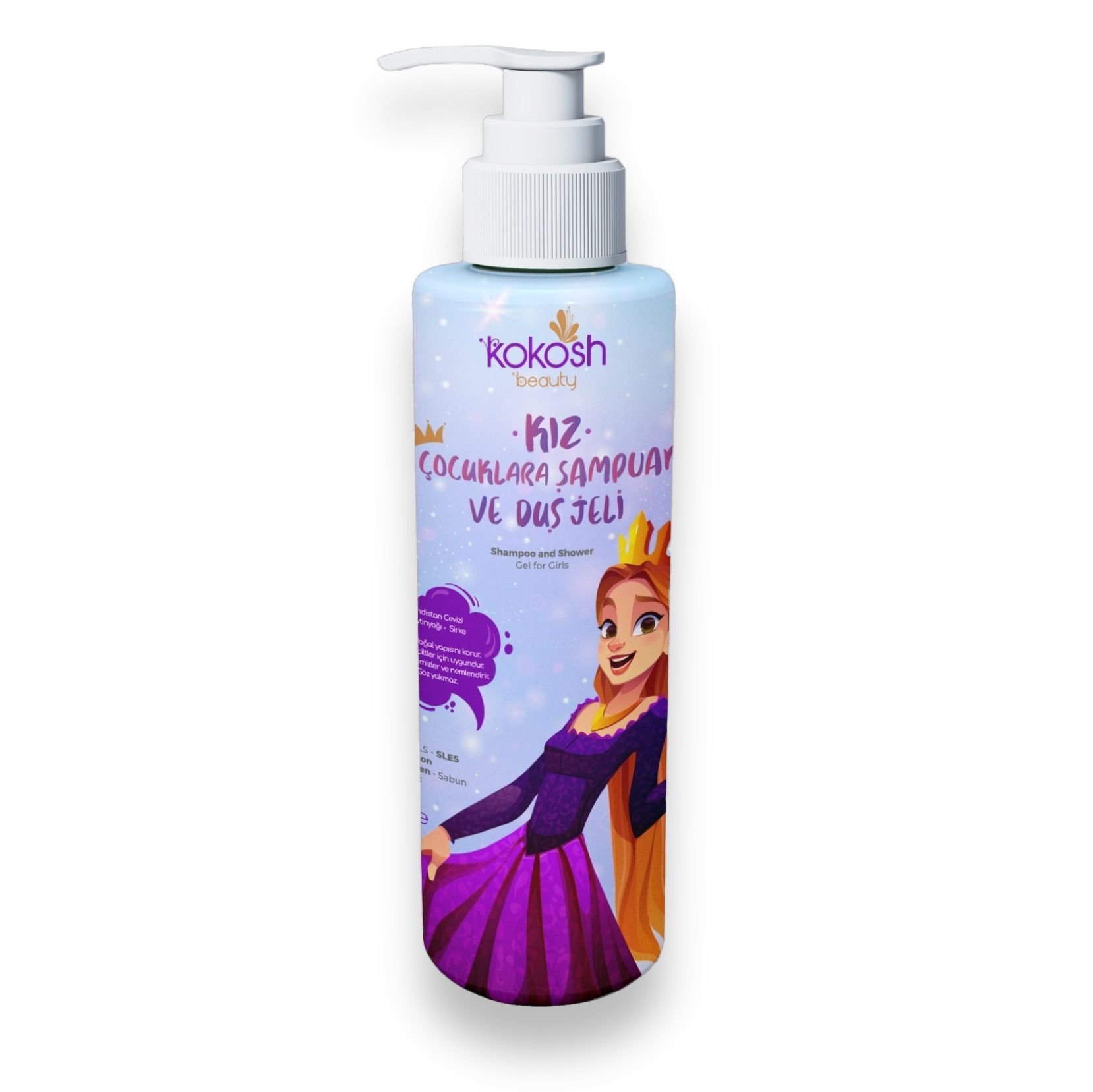 Kız Çocuklar İçin Doğal Şampuan ve Duş Jeli (400 ml)