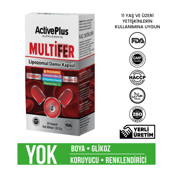 Multifer Lipozomal Demir Kapsül | Lipozomal Demir Bisglisinat & Vitamin C