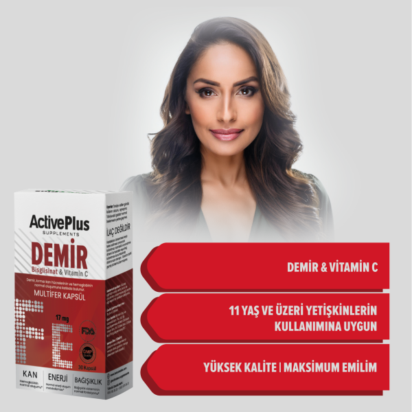 Demir Bisglisinat & Vitamin C Multifer 30 Kapsül