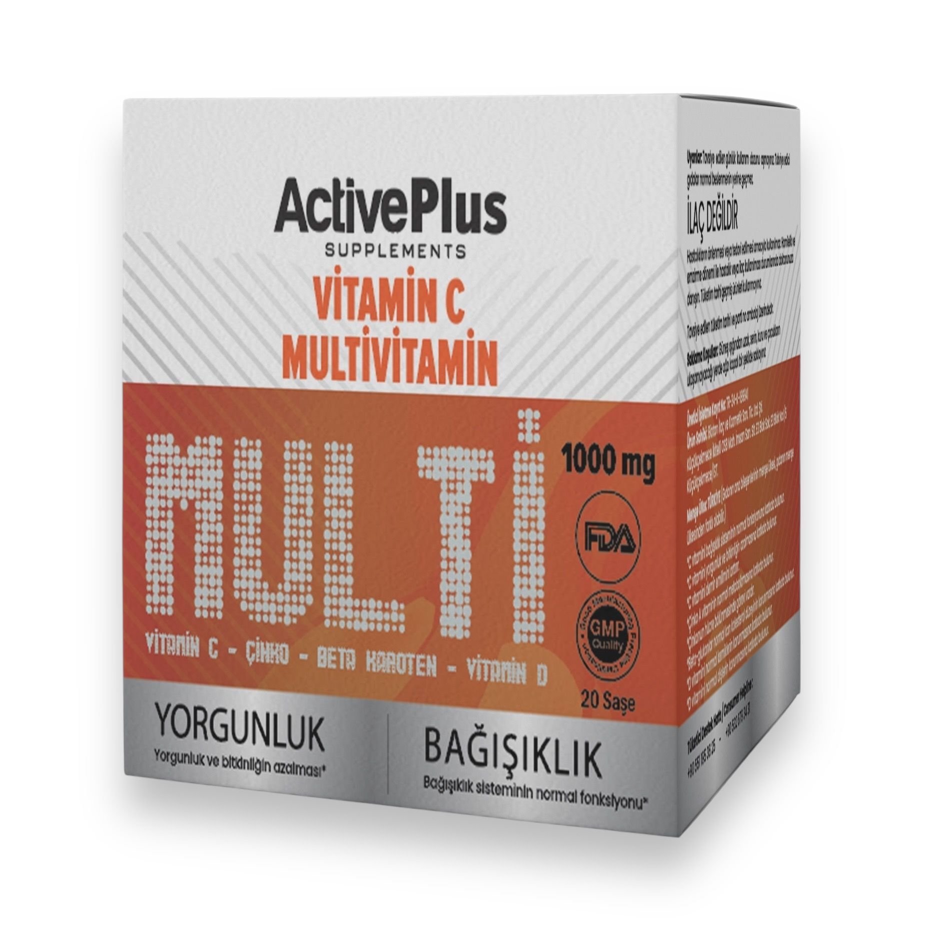 Multivitamin (Vitamin C-Çinko- Beta Karoten-Vitamin D) 20 Efervesan Saşe