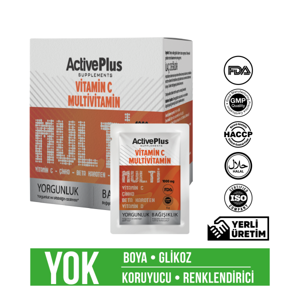 Multivitamin (Vitamin C-Çinko- Beta Karoten-Vitamin D) 20 Efervesan Saşe