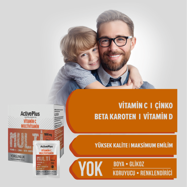Multivitamin (Vitamin C-Çinko- Beta Karoten-Vitamin D) 20 Efervesan Saşe