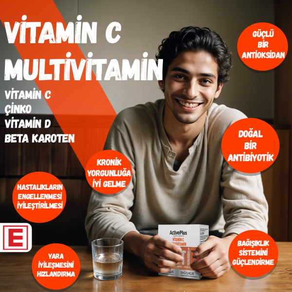 Multivitamin (Vitamin C-Çinko- Beta Karoten-Vitamin D) 20 Efervesan Saşe