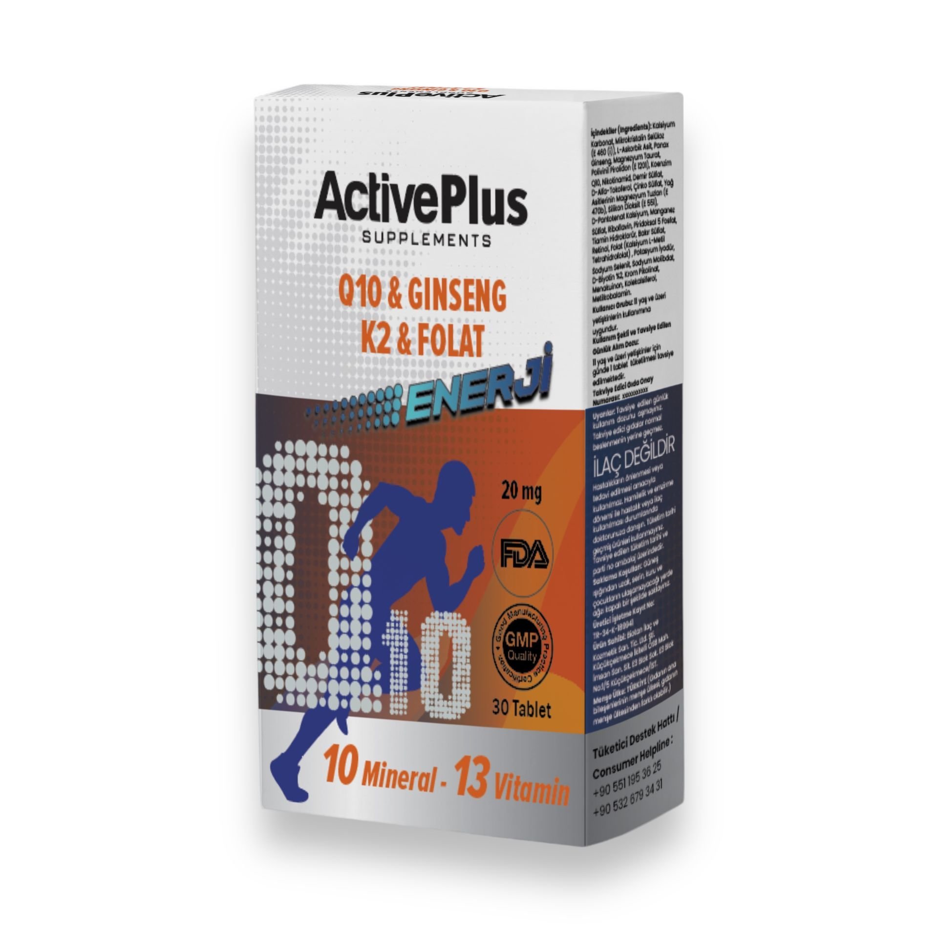 Energy! Q10-Ginseng-K2-Folat 30 Tablet