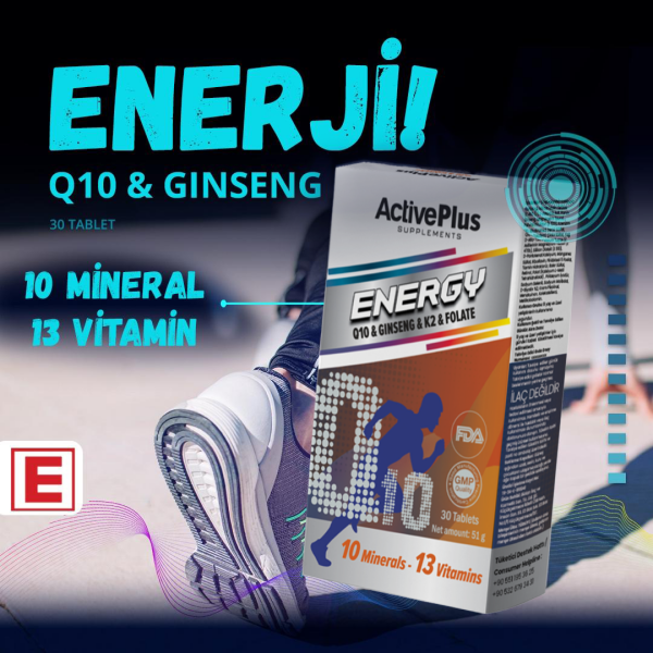 Energy! Q10-Ginseng-K2-Folat 30 Tablet