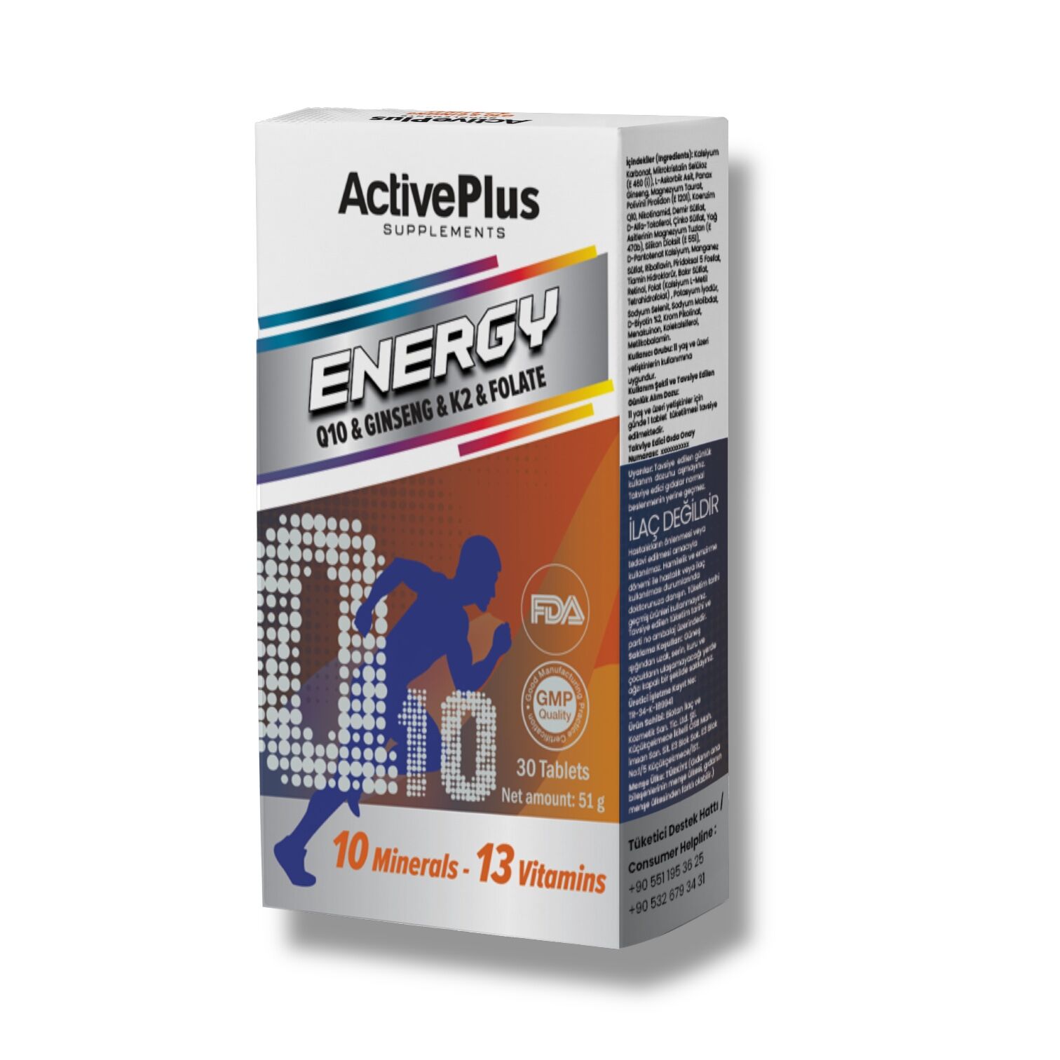 Energy! Q10-Ginseng-K2-Folat 30 Tablet