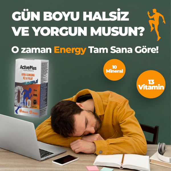 Energy! Q10-Ginseng-K2-Folat 30 Tablet