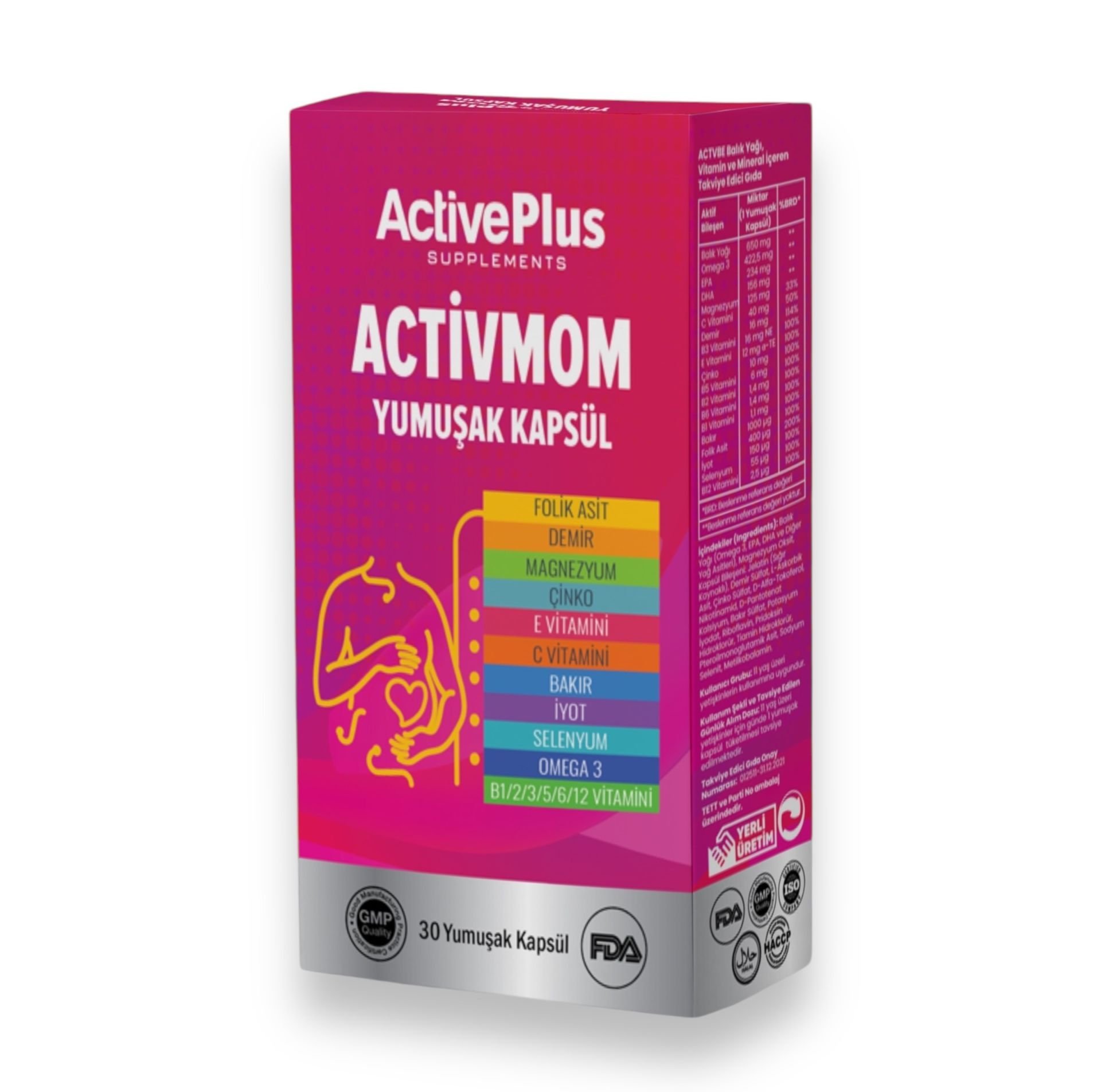 Activmom Softgel Kapsül - Omega-3 & Vitaminler & Mineraller