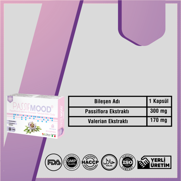 PassifMood Passiflora & Valerian Ekstratlı 30 Kapsül