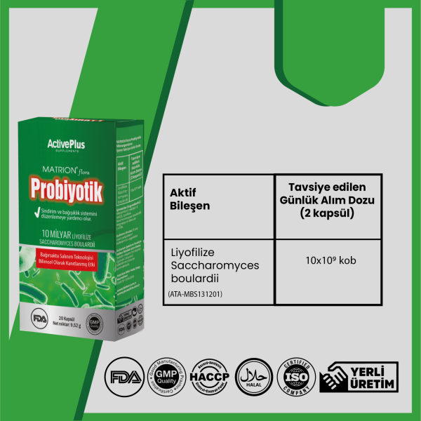 Probiyotik Kapsül - Saccharomyces Boulardii (10 milyar Liyofilize)