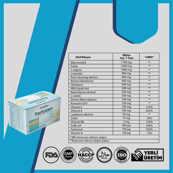 Fertozen Vitamin & Mineral Kompleks 30 saşe
